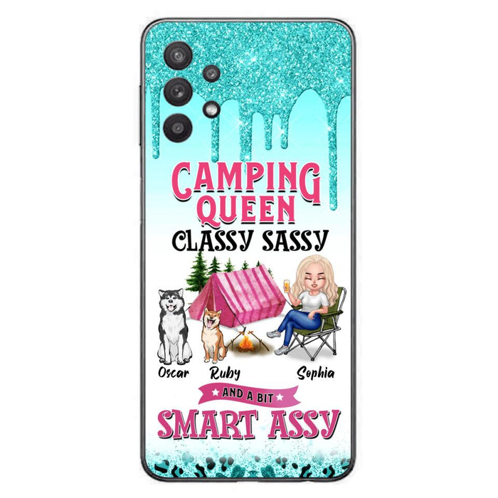 Custom Personalized Camping Phone Case - Gift for Camping Lovers, Dog Mom - Camping Queen Dog Mom - Up to 2 Dogs - Camping Queen classy sassy and a bit smart assy