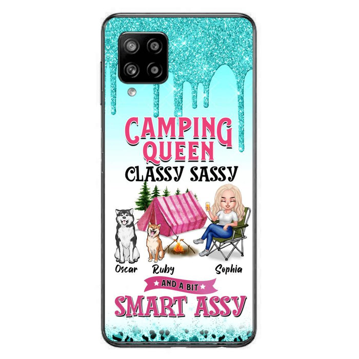 Custom Personalized Camping Phone Case - Gift for Camping Lovers, Dog Mom - Camping Queen Dog Mom - Up to 2 Dogs - Camping Queen classy sassy and a bit smart assy