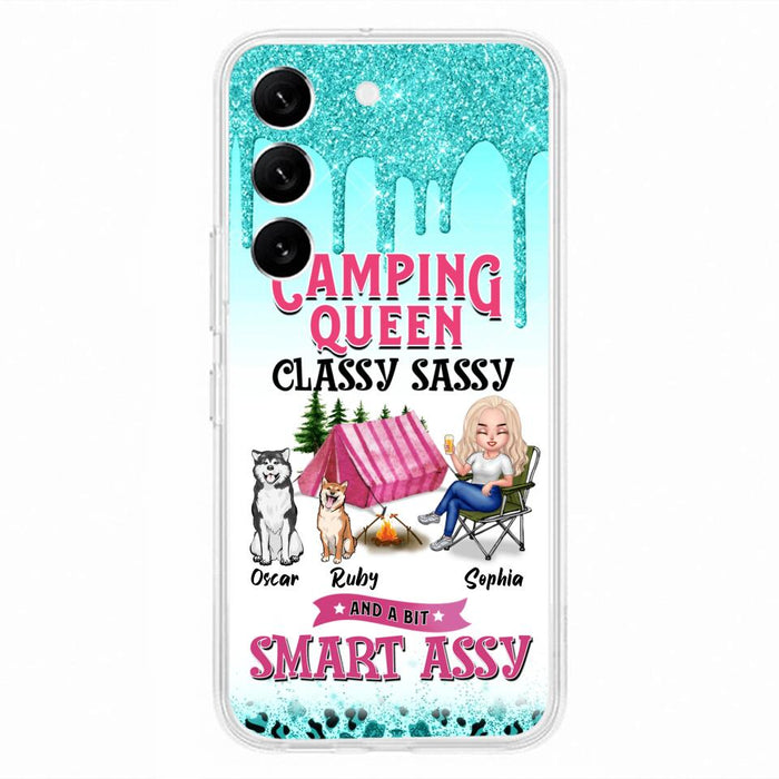 Custom Personalized Camping Phone Case - Gift for Camping Lovers, Dog Mom - Camping Queen Dog Mom - Up to 2 Dogs - Camping Queen classy sassy and a bit smart assy