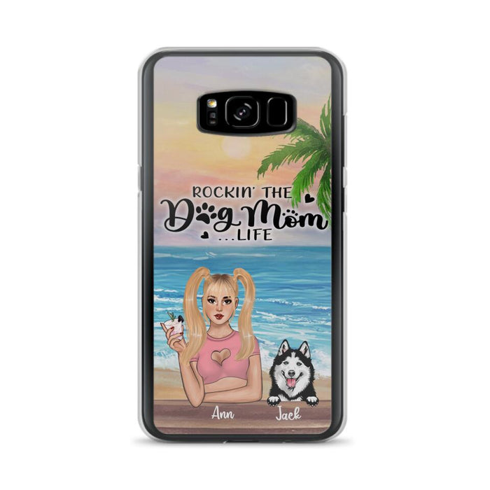 Custom Personalized Dog Mom Phone Case - Rockin' The Dog Mom Life