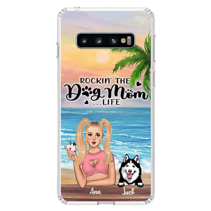 Custom Personalized Dog Mom Phone Case - Rockin' The Dog Mom Life