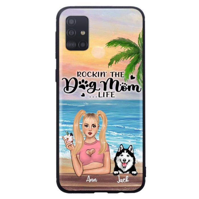 Custom Personalized Dog Mom Phone Case - Rockin' The Dog Mom Life