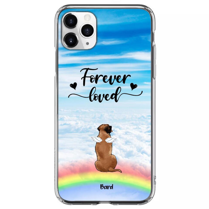 Custom Personalized Memorial Pets Phone Case - Upto 5 Pets - Memorial Gift For Dog Lovers/Cat Lovers - Forever Loved - Phone Case For iPhone And Samsung - AXSIO5