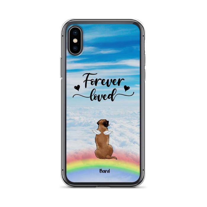 Custom Personalized Memorial Pets Phone Case - Upto 5 Pets - Memorial Gift For Dog Lovers/Cat Lovers - Forever Loved - Phone Case For iPhone And Samsung - AXSIO5