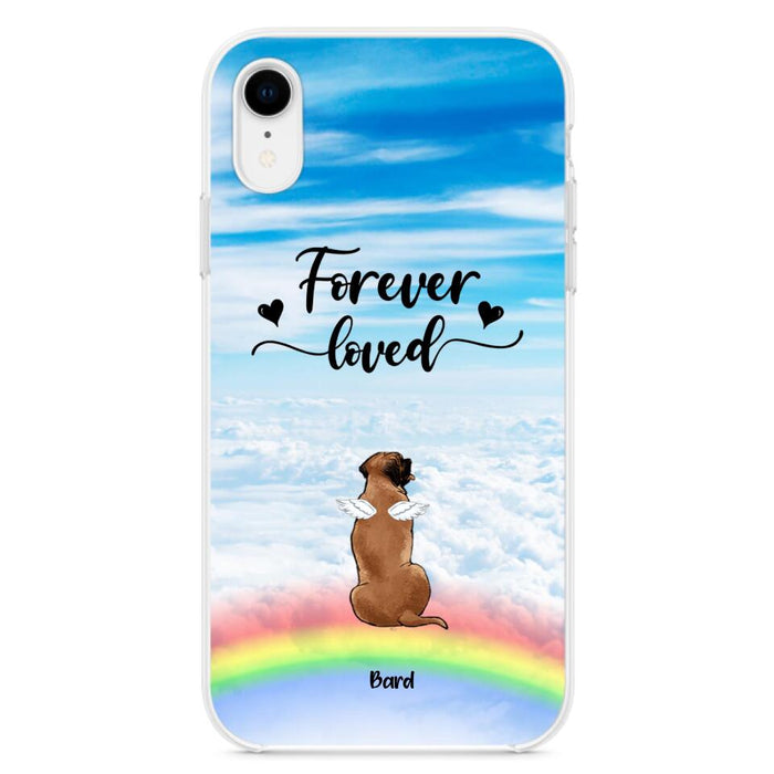 Custom Personalized Memorial Pets Phone Case - Upto 5 Pets - Memorial Gift For Dog Lovers/Cat Lovers - Forever Loved - Phone Case For iPhone And Samsung - AXSIO5