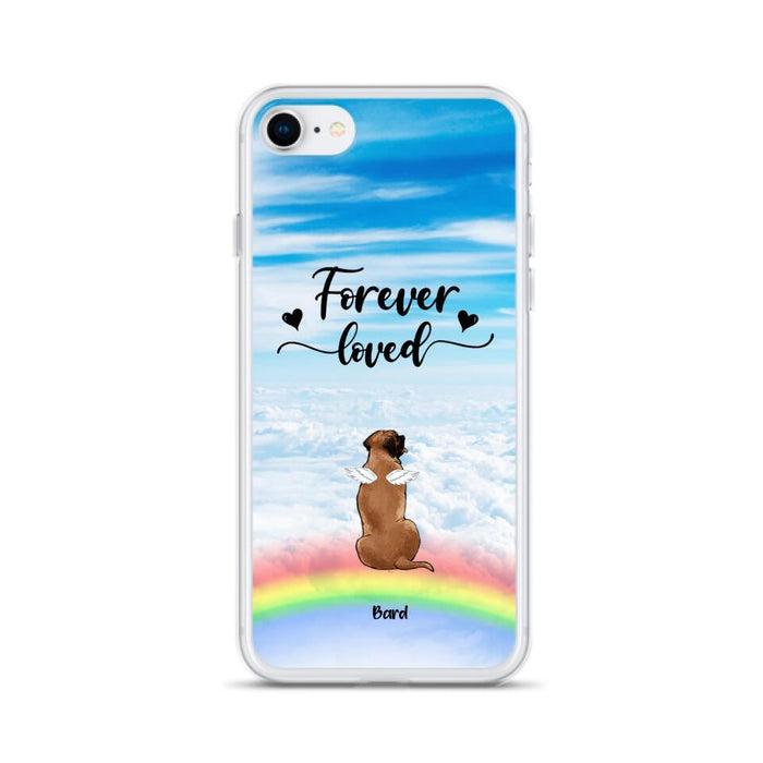 Custom Personalized Memorial Pets Phone Case - Upto 5 Pets - Memorial Gift For Dog Lovers/Cat Lovers - Forever Loved - Phone Case For iPhone And Samsung - AXSIO5