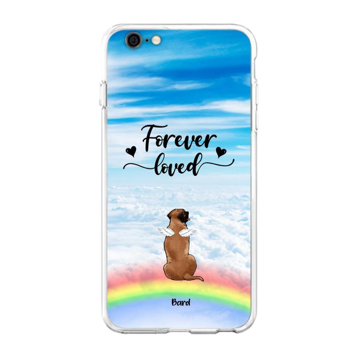 Custom Personalized Memorial Pets Phone Case - Upto 5 Pets - Memorial Gift For Dog Lovers/Cat Lovers - Forever Loved - Phone Case For iPhone And Samsung - AXSIO5