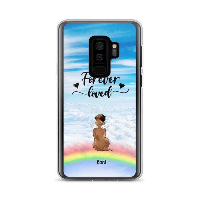 Custom Personalized Memorial Pets Phone Case - Upto 5 Pets - Memorial Gift For Dog Lovers/Cat Lovers - Forever Loved - Phone Case For iPhone And Samsung - AXSIO5