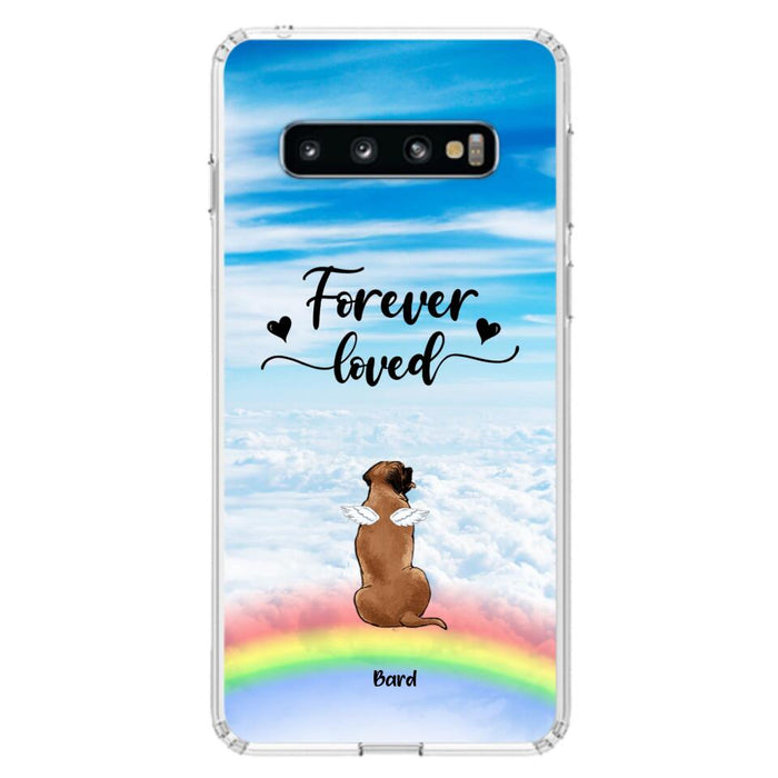 Custom Personalized Memorial Pets Phone Case - Upto 5 Pets - Memorial Gift For Dog Lovers/Cat Lovers - Forever Loved - Phone Case For iPhone And Samsung - AXSIO5