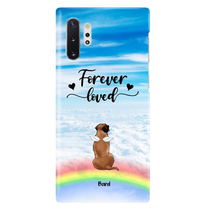 Custom Personalized Memorial Pets Phone Case - Upto 5 Pets - Memorial Gift For Dog Lovers/Cat Lovers - Forever Loved - Phone Case For iPhone And Samsung - AXSIO5