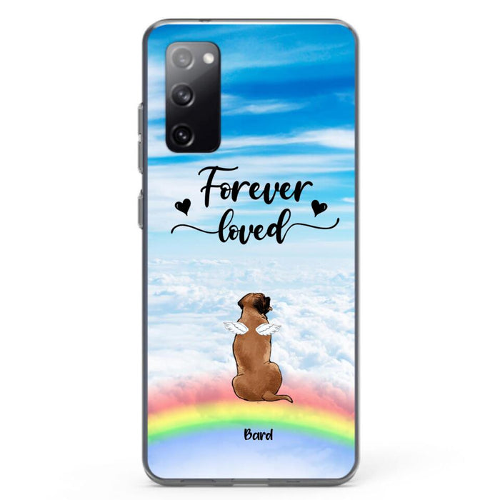 Custom Personalized Memorial Pets Phone Case - Upto 5 Pets - Memorial Gift For Dog Lovers/Cat Lovers - Forever Loved - Phone Case For iPhone And Samsung - AXSIO5