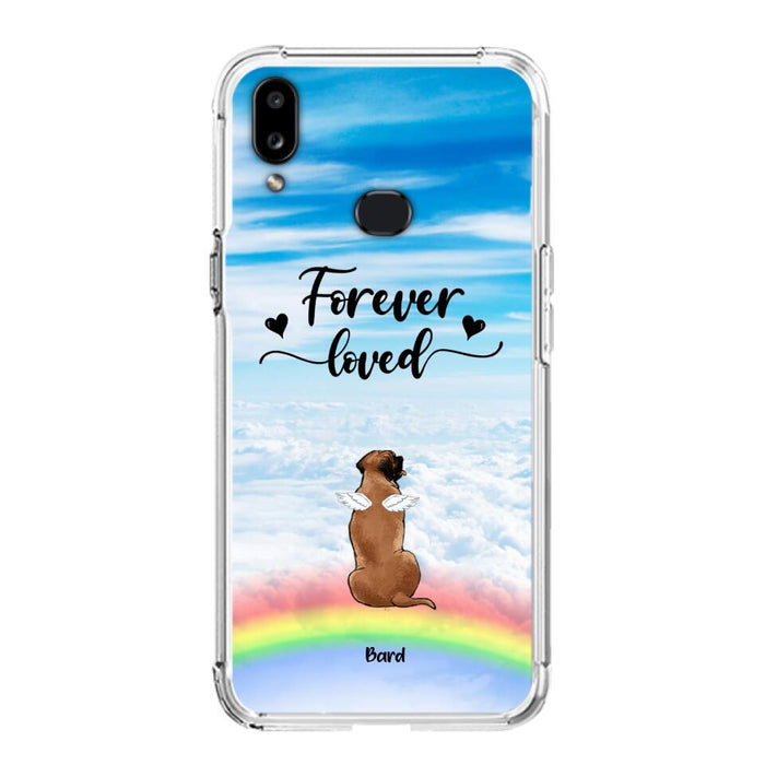 Custom Personalized Memorial Pets Phone Case - Upto 5 Pets - Memorial Gift For Dog Lovers/Cat Lovers - Forever Loved - Phone Case For iPhone And Samsung - AXSIO5