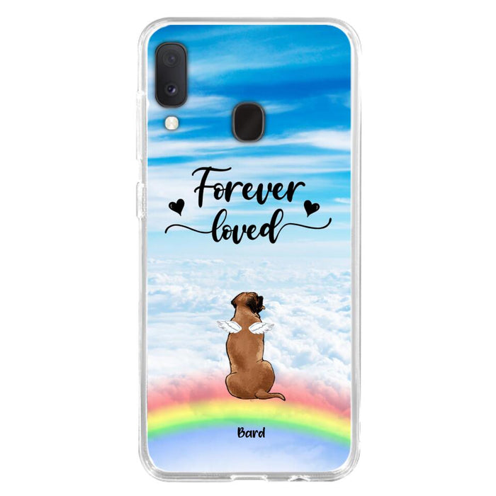 Custom Personalized Memorial Pets Phone Case - Upto 5 Pets - Memorial Gift For Dog Lovers/Cat Lovers - Forever Loved - Phone Case For iPhone And Samsung - AXSIO5