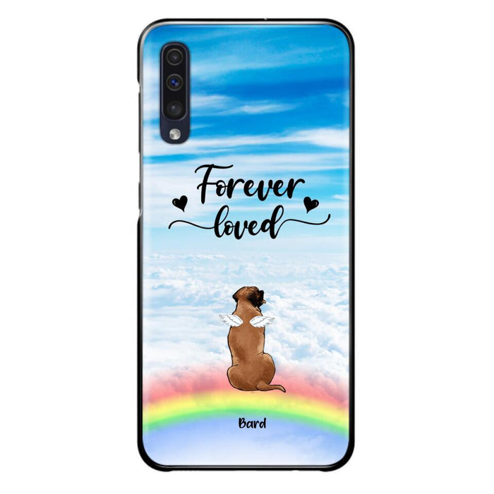 Custom Personalized Memorial Pets Phone Case - Upto 5 Pets - Memorial Gift For Dog Lovers/Cat Lovers - Forever Loved - Phone Case For iPhone And Samsung - AXSIO5