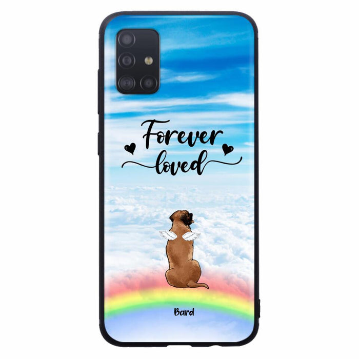 Custom Personalized Memorial Pets Phone Case - Upto 5 Pets - Memorial Gift For Dog Lovers/Cat Lovers - Forever Loved - Phone Case For iPhone And Samsung - AXSIO5