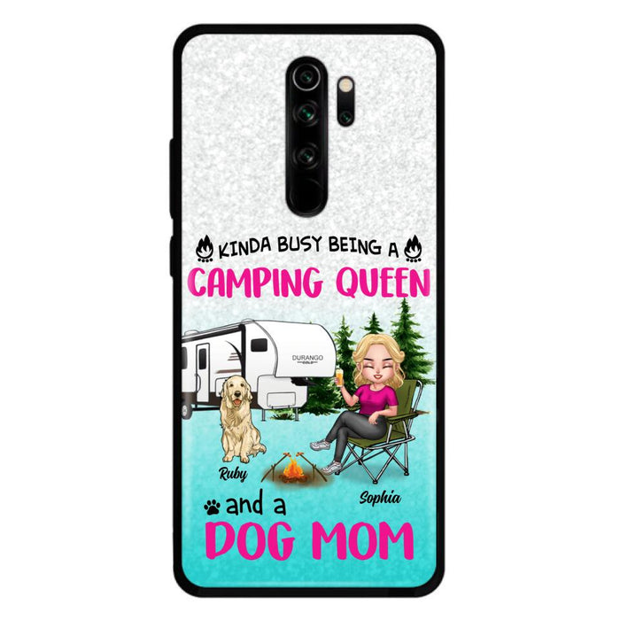 Custom Personalized Dog Camping Queen Phone Case - Upto 4 Dogs - Gift Idea For Dog Lovers/ Mother's Day - Kinda Busy Being A Camping Queen And A Dog Mom - Case For Xiaomi, Oppo And Huawei