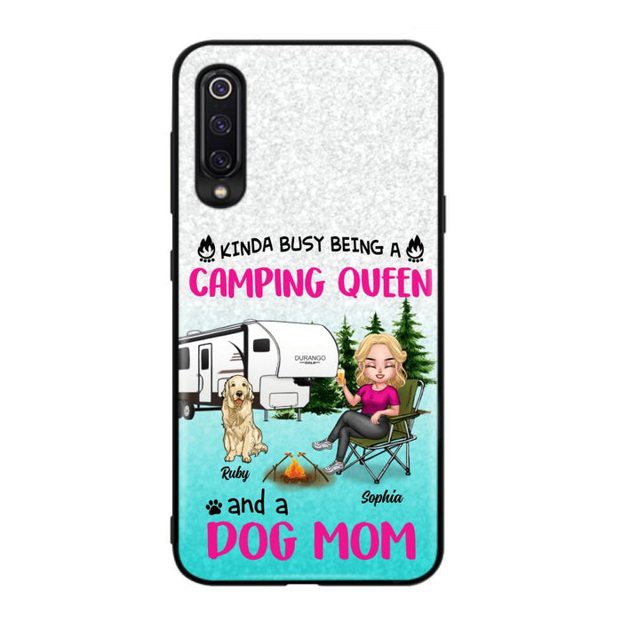 Custom Personalized Dog Camping Queen Phone Case - Upto 4 Dogs - Gift Idea For Dog Lovers/ Mother's Day - Kinda Busy Being A Camping Queen And A Dog Mom - Case For Xiaomi, Oppo And Huawei