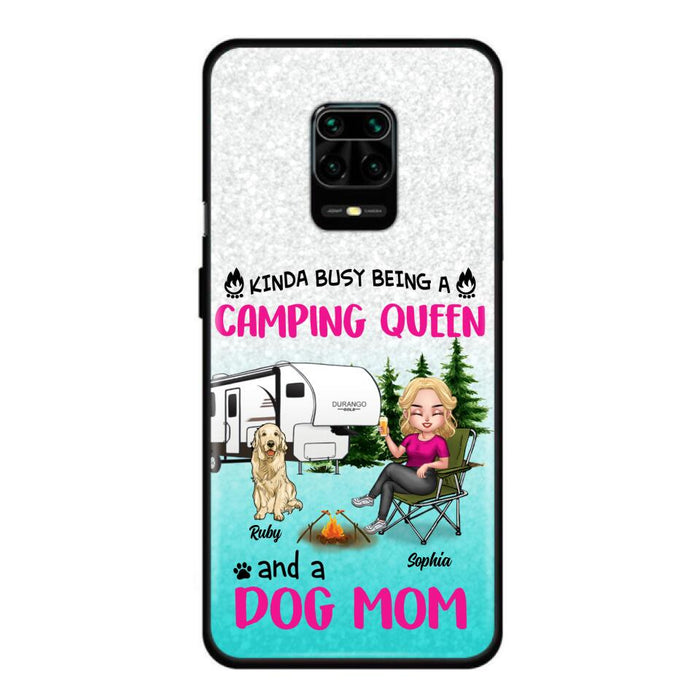 Custom Personalized Dog Camping Queen Phone Case - Upto 4 Dogs - Gift Idea For Dog Lovers/ Mother's Day - Kinda Busy Being A Camping Queen And A Dog Mom - Case For Xiaomi, Oppo And Huawei