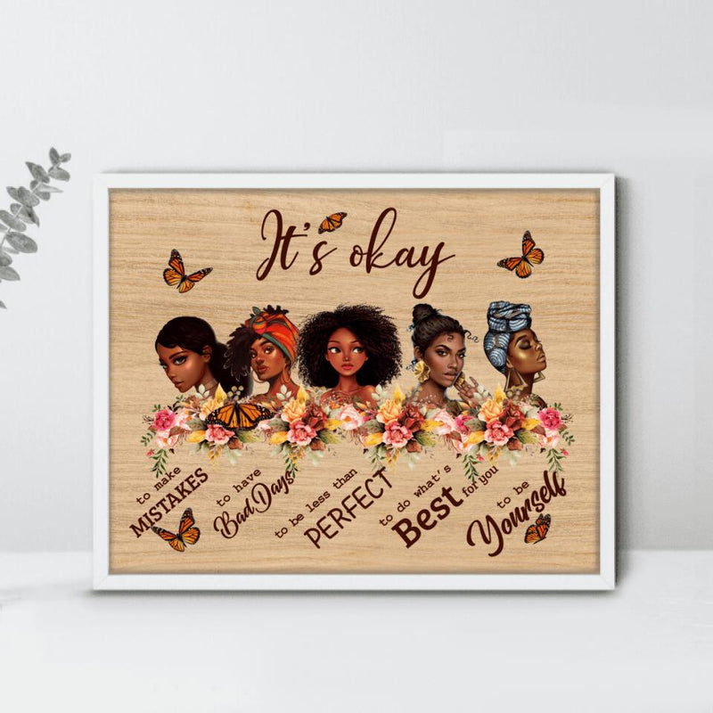 Personalized Black Girls Poster - Gift Idea For Friends - It's Okay To Make Mistakes