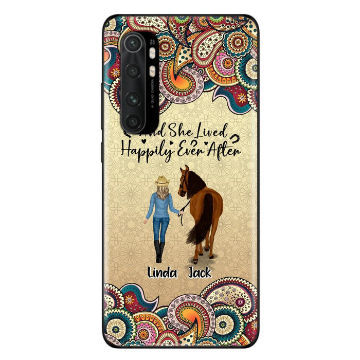 Custom Personalized Horse Girl Phone Case - Upto 4 Horses - Gift Idea For Horse Lovers - And She Lived Happily Ever After - Case For Xiaomi/Huawei/Oppo