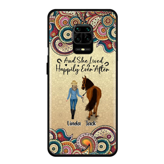 Custom Personalized Horse Girl Phone Case - Upto 4 Horses - Gift Idea For Horse Lovers - And She Lived Happily Ever After - Case For Xiaomi/Huawei/Oppo