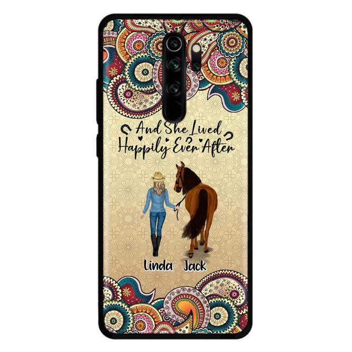 Custom Personalized Horse Girl Phone Case - Upto 4 Horses - Gift Idea For Horse Lovers - And She Lived Happily Ever After - Case For Xiaomi/Huawei/Oppo