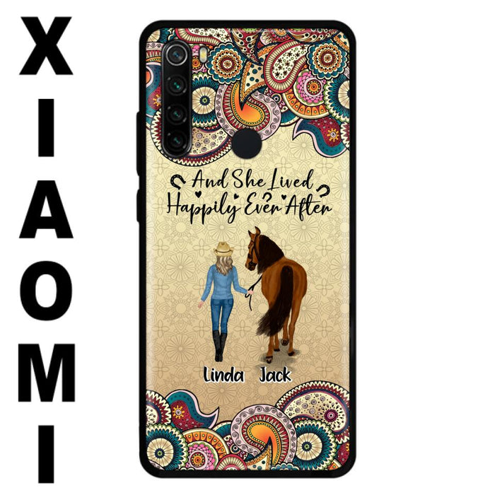 Custom Personalized Horse Girl Phone Case - Upto 4 Horses - Gift Idea For Horse Lovers - And She Lived Happily Ever After - Case For Xiaomi/Huawei/Oppo