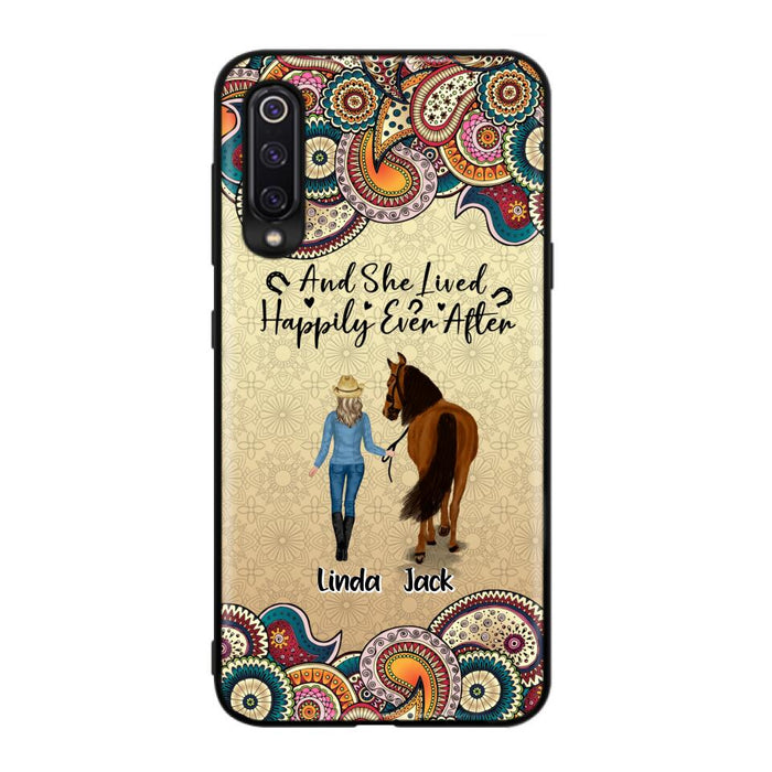 Custom Personalized Horse Girl Phone Case - Upto 4 Horses - Gift Idea For Horse Lovers - And She Lived Happily Ever After - Case For Xiaomi/Huawei/Oppo