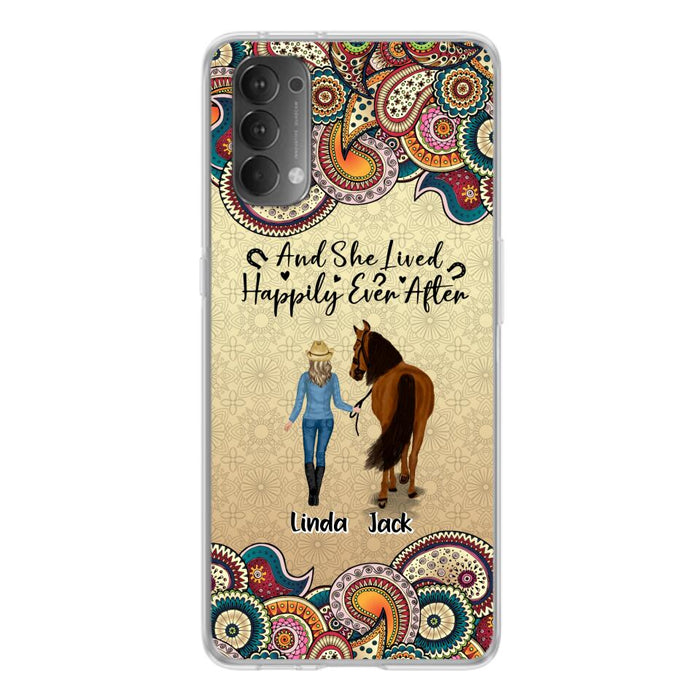 Custom Personalized Horse Girl Phone Case - Upto 4 Horses - Gift Idea For Horse Lovers - And She Lived Happily Ever After - Case For Xiaomi/Huawei/Oppo