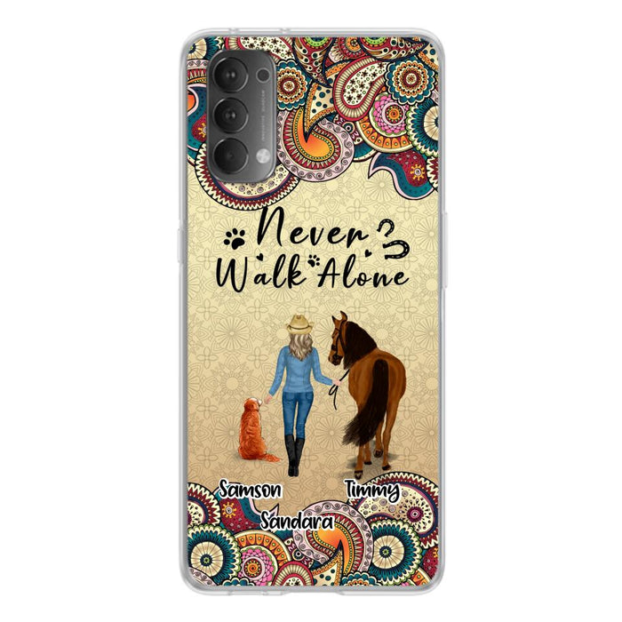 Custom Personalized Horse And Dog Phone Case - Upto 2 Dogs - Gift Idea For Horse/Dog Lovers - Never Walk Alone - Case For Xiaomi, Huawei & Oppo