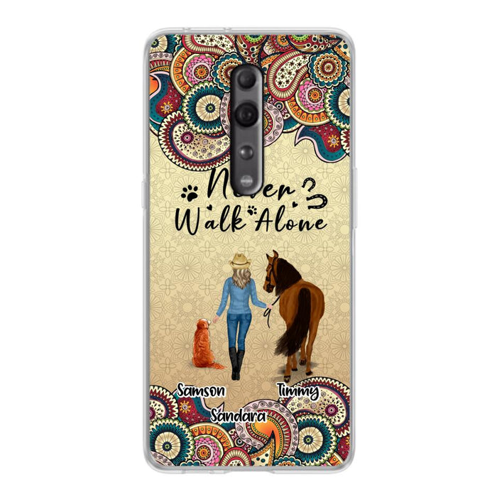 Custom Personalized Horse And Dog Phone Case - Upto 2 Dogs - Gift Idea For Horse/Dog Lovers - Never Walk Alone - Case For Xiaomi, Huawei & Oppo