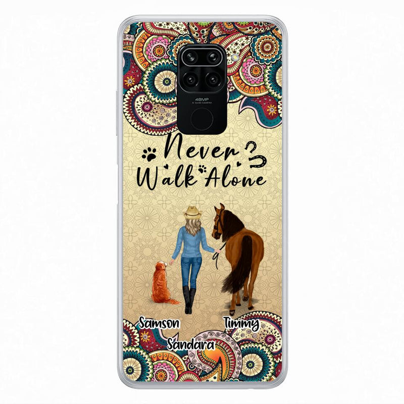 Personalized Horse And Dog Phone Case - Up To 2 Dogs - Gift Idea For Horse/Dog Lovers - Never Walk Alone - Case For Xiaomi, Huawei & Oppo