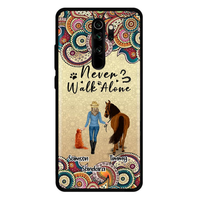 Custom Personalized Horse And Dog Phone Case - Upto 2 Dogs - Gift Idea For Horse/Dog Lovers - Never Walk Alone - Case For Xiaomi, Huawei & Oppo