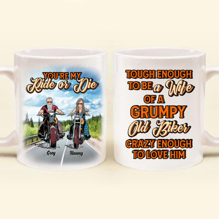 Custom Personalized Couple Biker Coffee Mug - Gift Idea For Couple/ Biker - You're My Ride Or Die