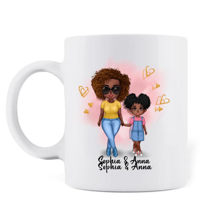 Custom Personalized Black Mother & Daughter Coffee Mug - Mother's Day 2022 Gift From Daughter  - The Love Between A Mother And Daughter Is Forever