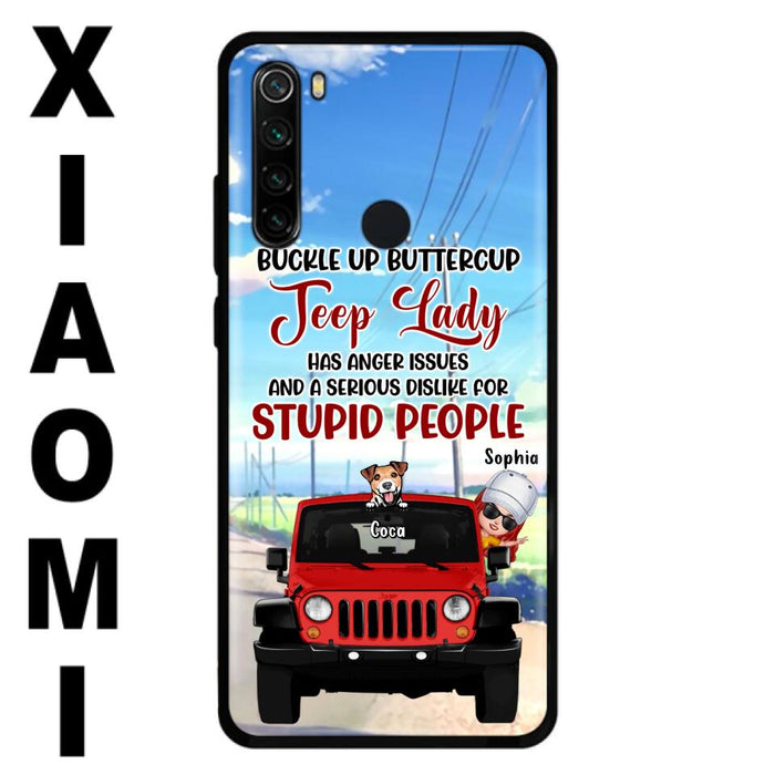 Custom Personalized Off-road Lady Phone Case - Upto 5 Dogs - Gift Idea For Dog/Off-road Lover - Buckle Up Buttercup - Case For Xiaomi, Huawei And Oppo