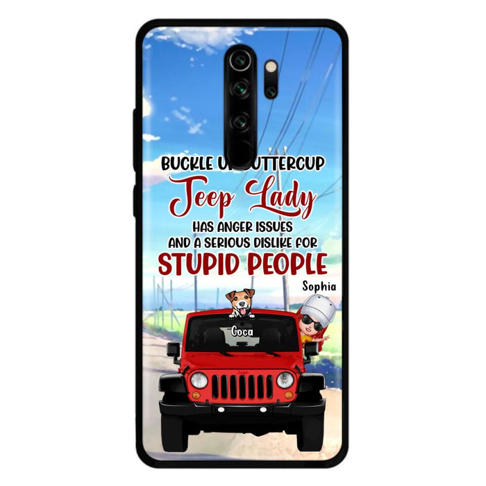 Custom Personalized Off-road Lady Phone Case - Upto 5 Dogs - Gift Idea For Dog/Off-road Lover - Buckle Up Buttercup - Case For Xiaomi, Huawei And Oppo