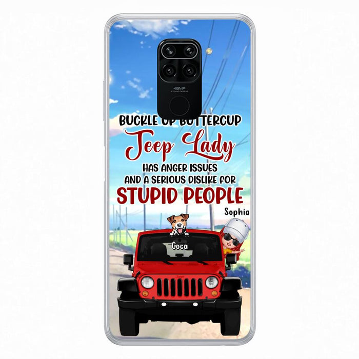 Custom Personalized Off-road Lady Phone Case - Upto 5 Dogs - Gift Idea For Dog/Off-road Lover - Buckle Up Buttercup - Case For Xiaomi, Huawei And Oppo