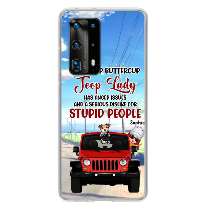 Custom Personalized Off-road Lady Phone Case - Upto 5 Dogs - Gift Idea For Dog/Off-road Lover - Buckle Up Buttercup - Case For Xiaomi, Huawei And Oppo