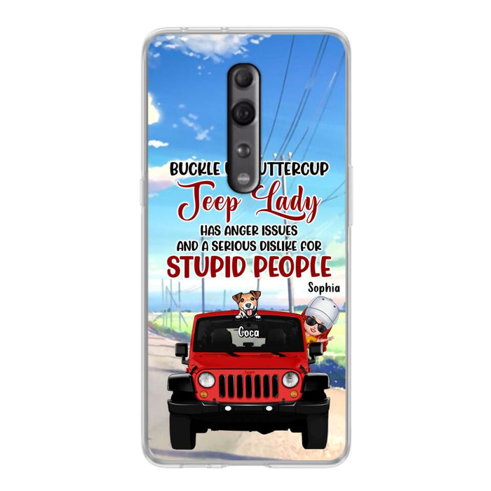 Custom Personalized Off-road Lady Phone Case - Upto 5 Dogs - Gift Idea For Dog/Off-road Lover - Buckle Up Buttercup - Case For Xiaomi, Huawei And Oppo