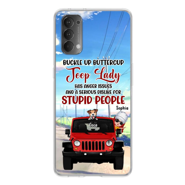 Custom Personalized Off-road Lady Phone Case - Upto 5 Dogs - Gift Idea For Dog/Off-road Lover - Buckle Up Buttercup - Case For Xiaomi, Huawei And Oppo