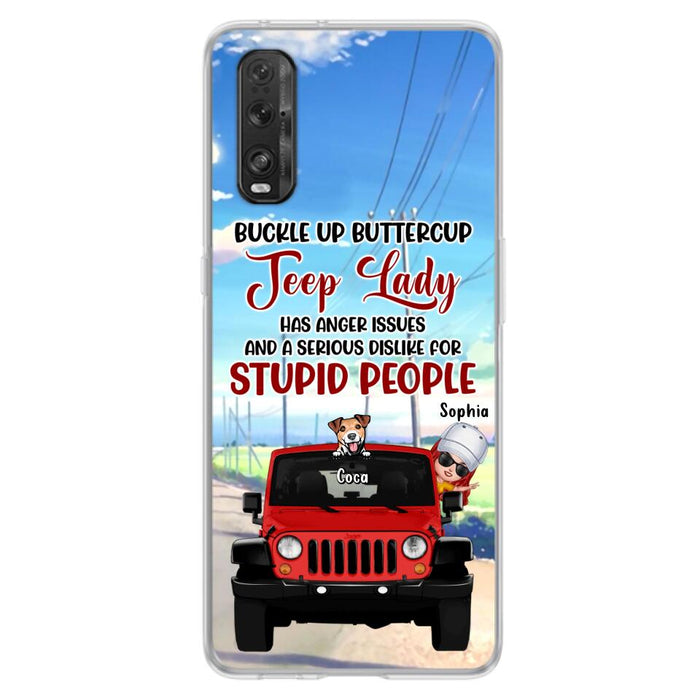 Custom Personalized Off-road Lady Phone Case - Upto 5 Dogs - Gift Idea For Dog/Off-road Lover - Buckle Up Buttercup - Case For Xiaomi, Huawei And Oppo