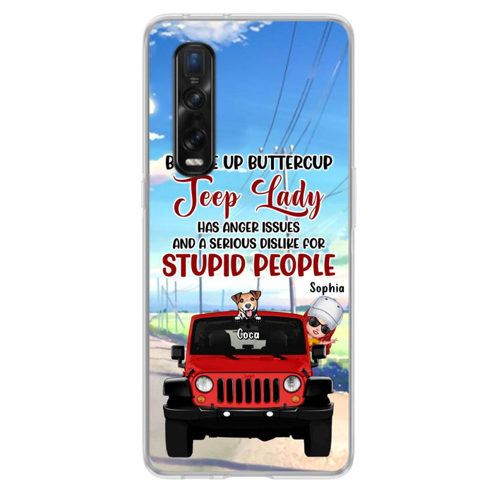 Custom Personalized Off-road Lady Phone Case - Upto 5 Dogs - Gift Idea For Dog/Off-road Lover - Buckle Up Buttercup - Case For Xiaomi, Huawei And Oppo