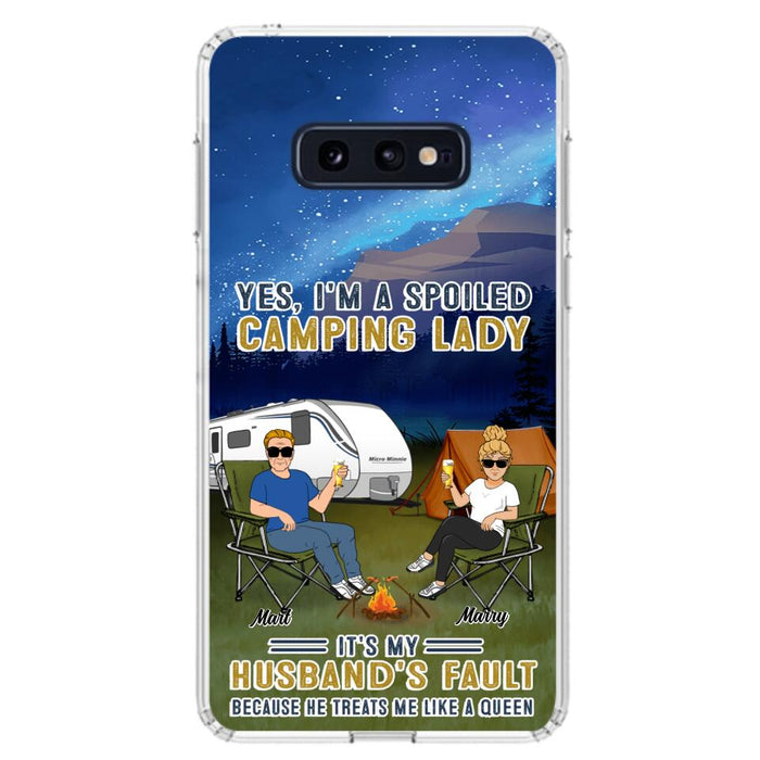 Custom Personalized Husband And Wife Camping Phone Case - Gift Idea For Camping Couple - Yes, I'm A Spoiled Camping Lady - Case For iPhone And Samsung