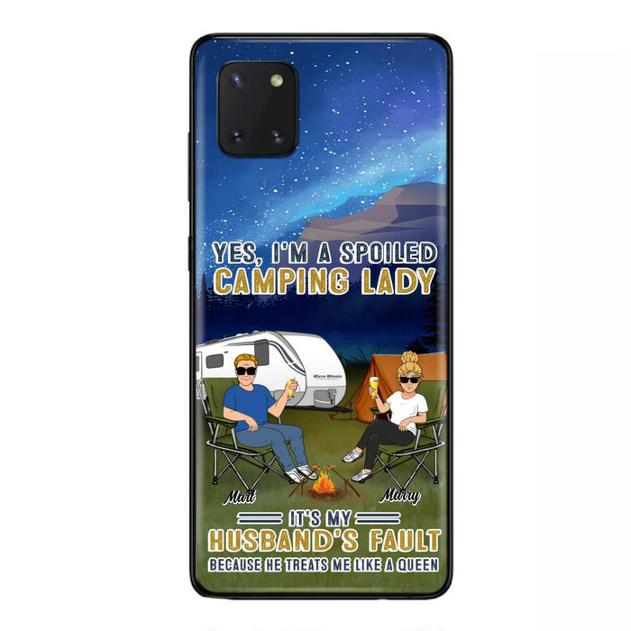 Custom Personalized Husband And Wife Camping Phone Case - Gift Idea For Camping Couple - Yes, I'm A Spoiled Camping Lady - Case For iPhone And Samsung