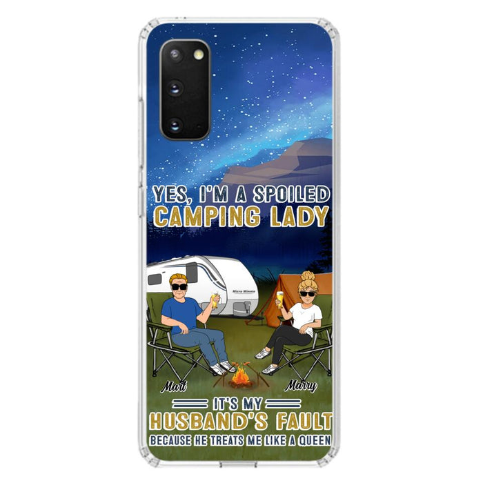 Custom Personalized Husband And Wife Camping Phone Case - Gift Idea For Camping Couple - Yes, I'm A Spoiled Camping Lady - Case For iPhone And Samsung