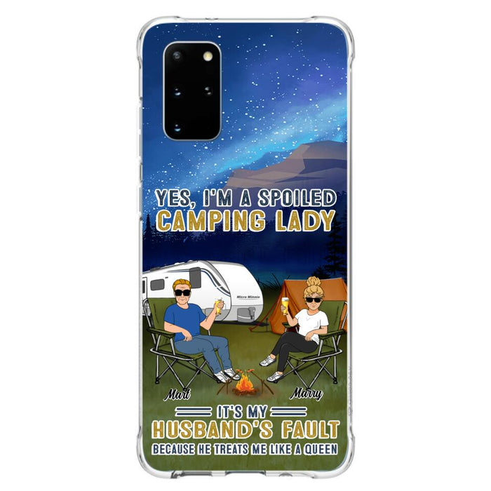 Custom Personalized Husband And Wife Camping Phone Case - Gift Idea For Camping Couple - Yes, I'm A Spoiled Camping Lady - Case For iPhone And Samsung