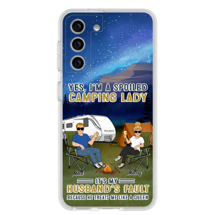 Custom Personalized Husband And Wife Camping Phone Case - Gift Idea For Camping Couple - Yes, I'm A Spoiled Camping Lady - Case For iPhone And Samsung