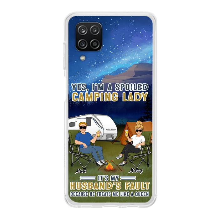 Custom Personalized Husband And Wife Camping Phone Case - Gift Idea For Camping Couple - Yes, I'm A Spoiled Camping Lady - Case For iPhone And Samsung