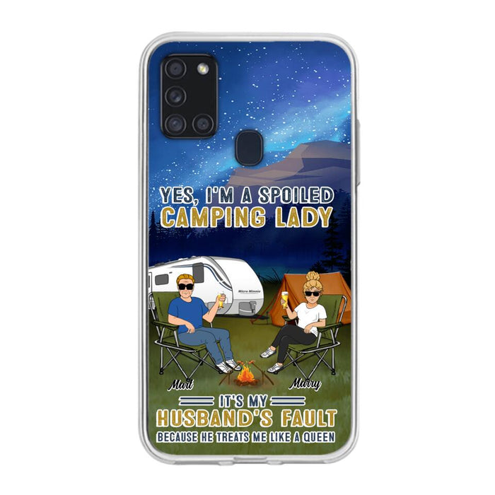 Custom Personalized Husband And Wife Camping Phone Case - Gift Idea For Camping Couple - Yes, I'm A Spoiled Camping Lady - Case For iPhone And Samsung